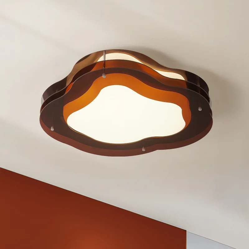 French Vintage Stainless Steel Cloud Ceiling Light Atmoshere Living Room Bedroom Study Hotel Indoor Designer Retro Acrylic Lamps