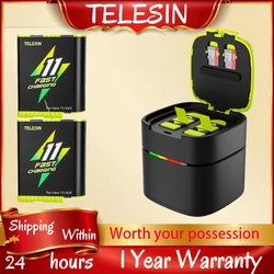 TELESIN Fast Charging Battery For GoPro 12 Hero 11 10 9 1750 mAh Battery 2 Ways Fast Charger Box TF Card Storage For GoPro11 10