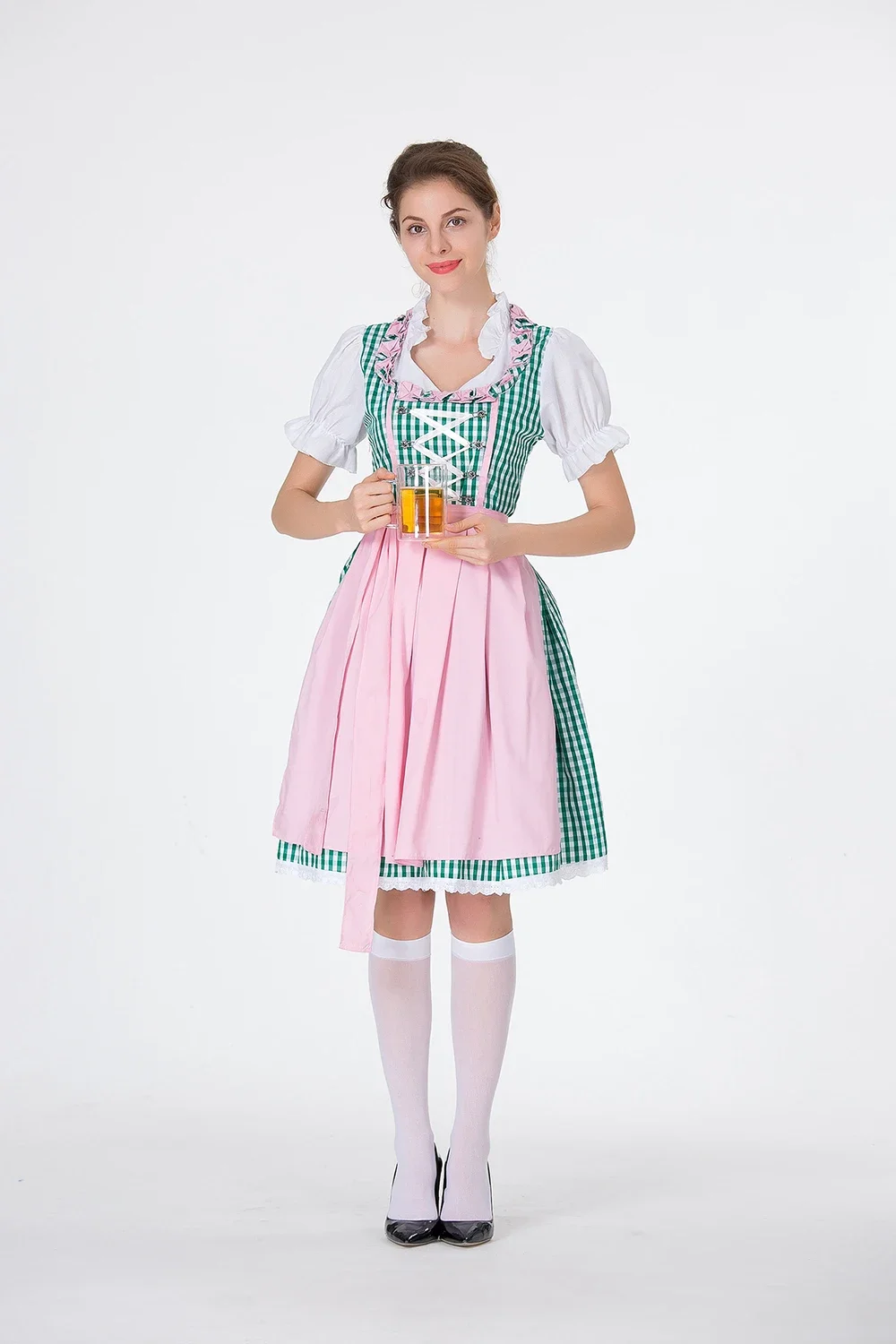 German Traditional Oktoberfest Costume Lady Classic Bavarian Beer Girl Dirndl Dress Suit Octoberfest Beer Maid Wench Costume