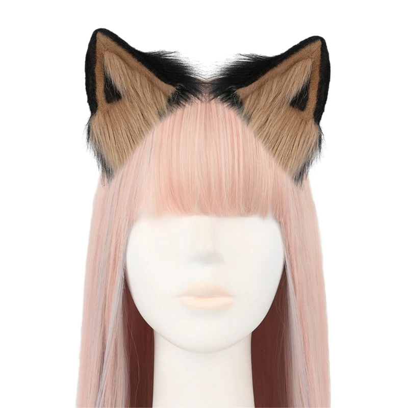 สัตว์น่ารักผมHoopตุ๊กตาแมวหูสำหรับชุดปาร์ตี้แมวFaux FursหูHeadbandคอสเพลย์เครื่องแต่งกายอุปกรณ์เสริมผม