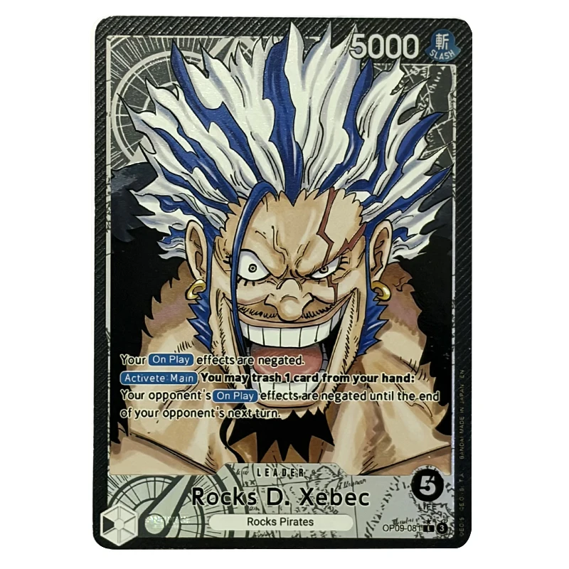 ONE PIECE OPCG Rob Lucci Homemade English Anime Collection Card New Crocodile Rocks D. Xebec High Definition Card DIY Toys Gift view 2