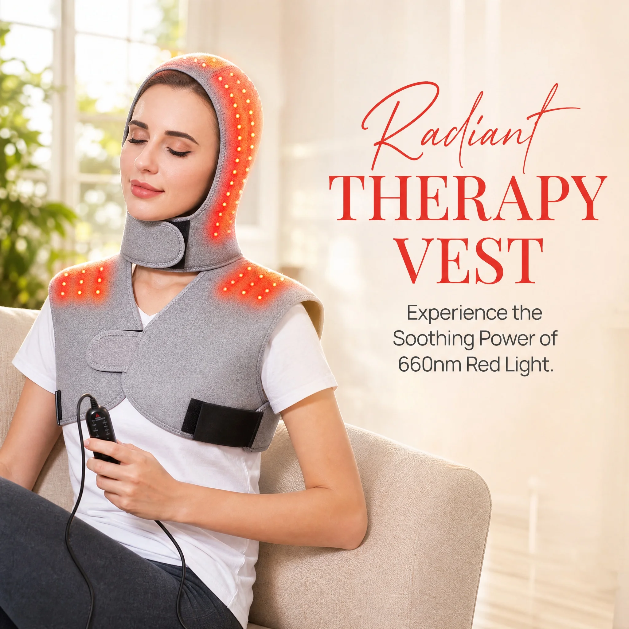 

Red Light Heated Vest & Massage Shawl, 660nm Red Light, Soothe Joint Discomfort, Body Care, Muscle Relaxation, Warm for Winter
