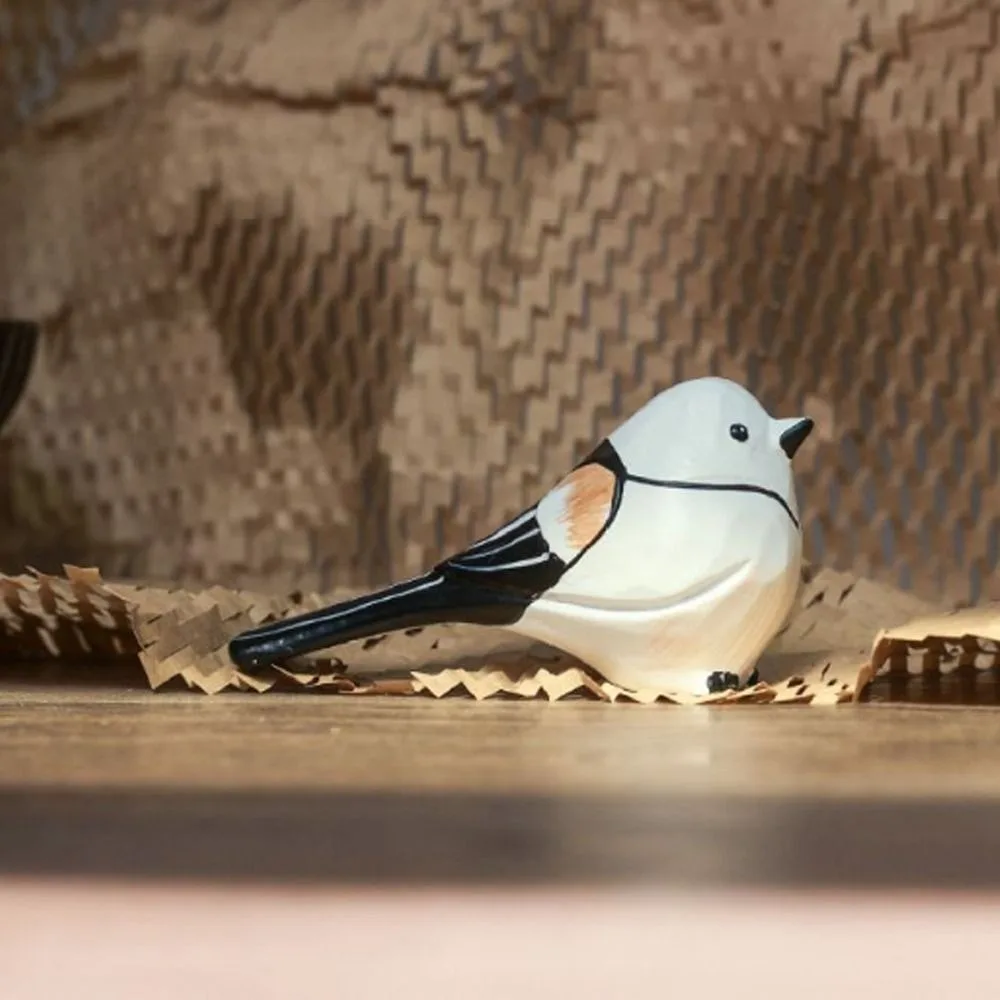 

Durable Cute Fat Chirp Bird Ornament Vintage Handmade Bird Statue Rustic Resin Crafts Robin Bird Ornament Courtyard Decoratio