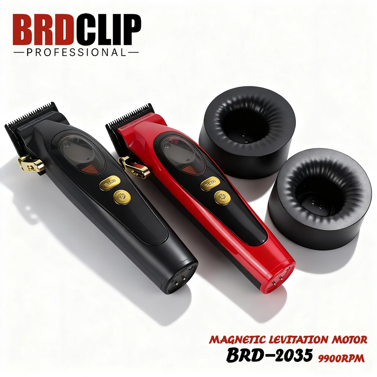 

Professional BRDCLIP BRD2035 Magnetic Levitation Motor 9900RPM Hair Cutting Grooming Barber Haircut LED Display Charging Dock