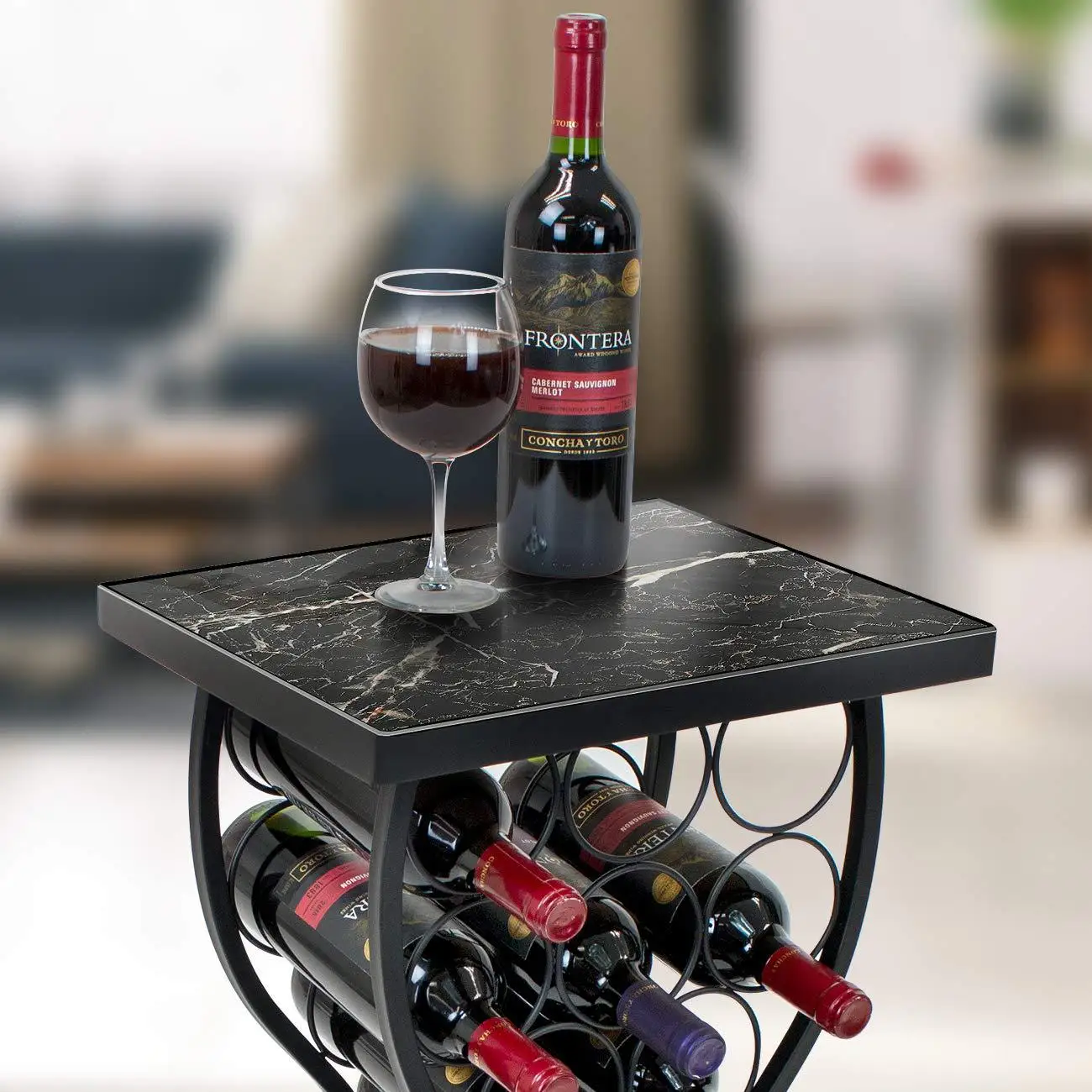 Iron Wine Rack Restaurant Floor Wine Cabinet Modern Simple Living Room Wine Display Rack Shelves Wine Racks Home Camping