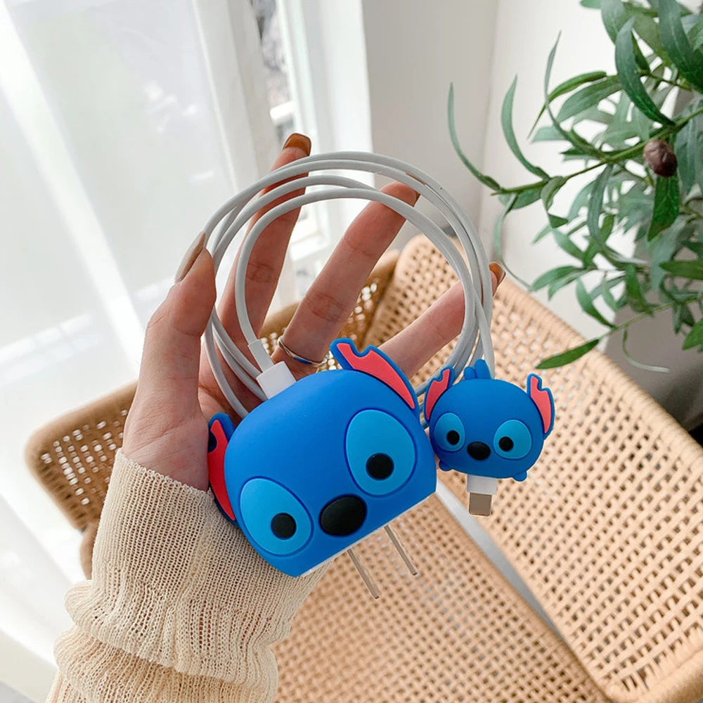 Cute 3D Cartoon Cable Protector for iPhone / iPad 18W/20W Fast Charger Protector Cable Holder Phone Cord Protection Organizer