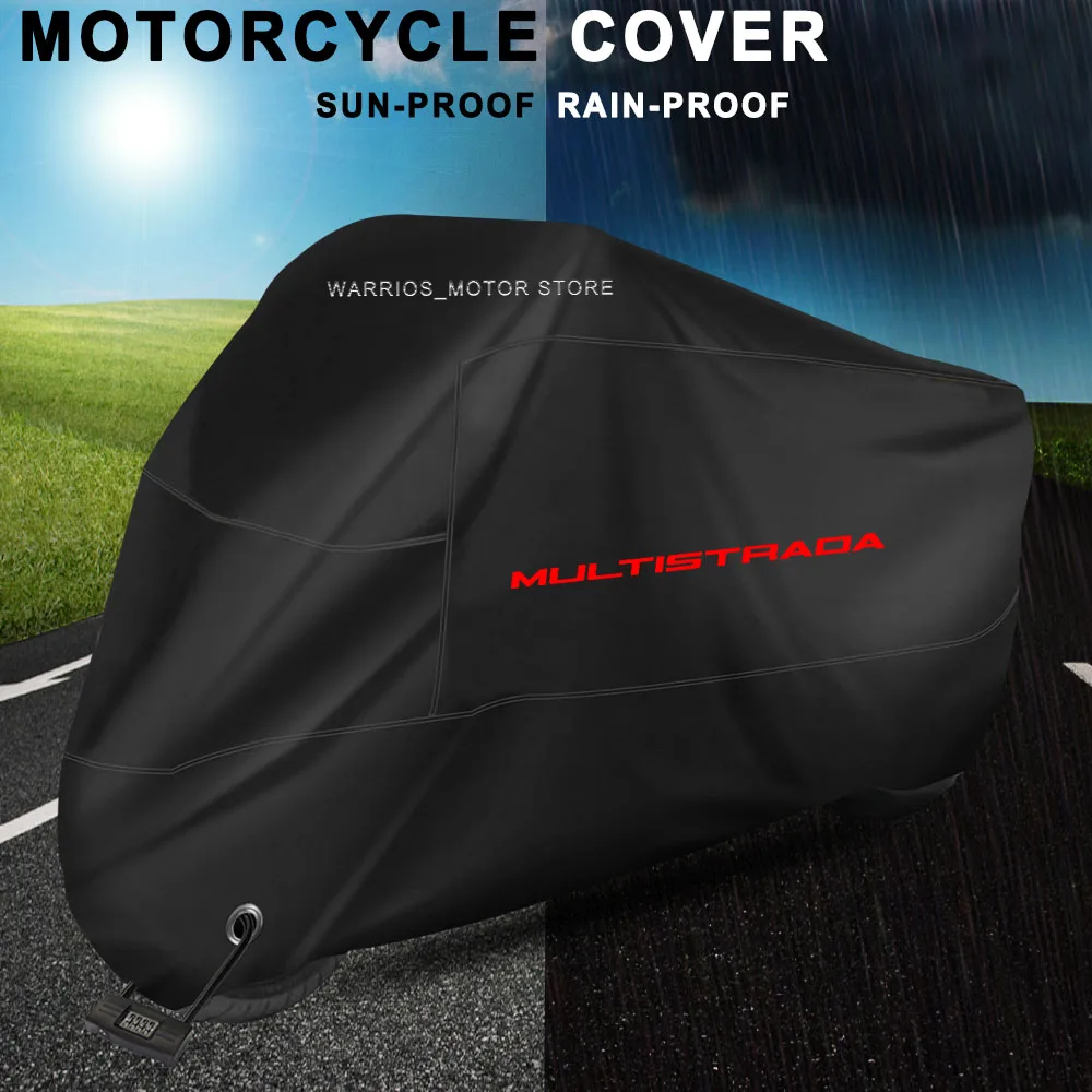 

Motorcycle Cover Outdoor Rain Dust Waterproof Dustproof UV Protector Covers For Ducati Multistrada 1200