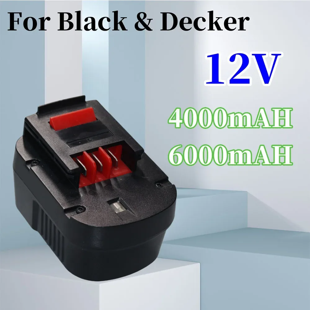 

For Black & Decker 12V Rechargeable Tool Battery A12EX FSB120B A1712 HP12K HP12 Lithium Battery 12V 6000mAh Rechargeable Battery