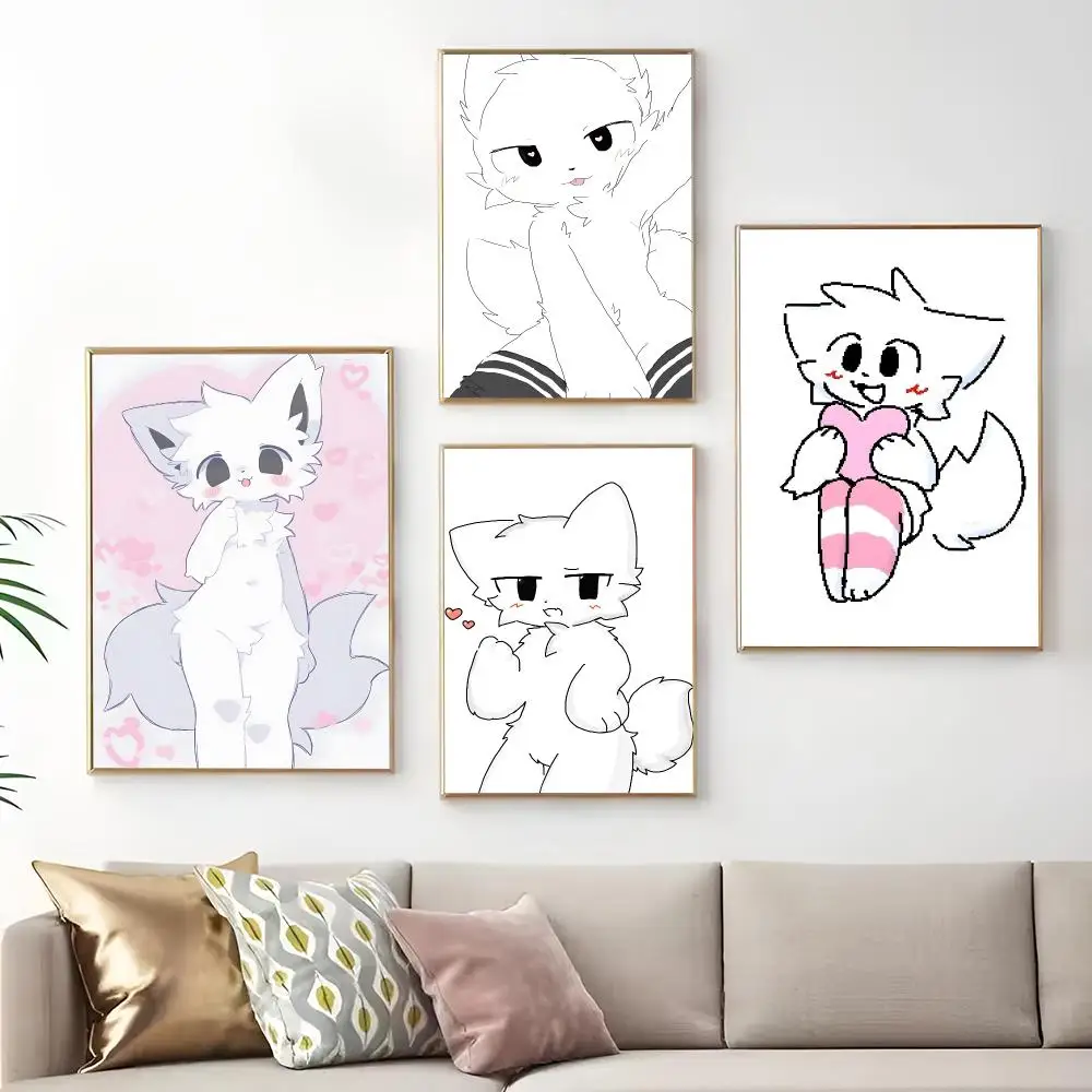 B-Boykisser Silly Cat Cute Painting Calligraphy Print Canvas Art Pictures Home For Living Room Modern Decor Room Home Decor