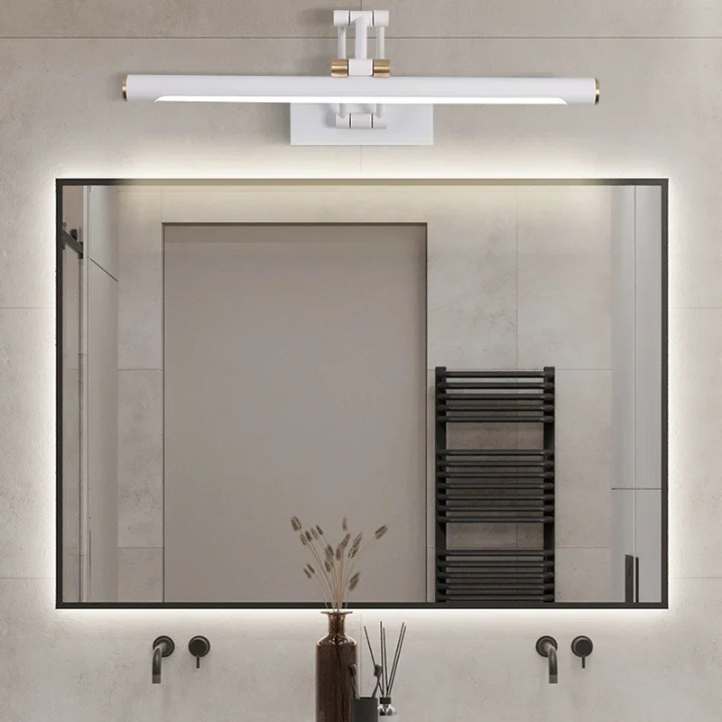 Bathroom Mirror Headlight Collapsible Adjustable Wall Light Washbasin Bathroom Mirror Cabinet LED Makeup Mirror Headlight