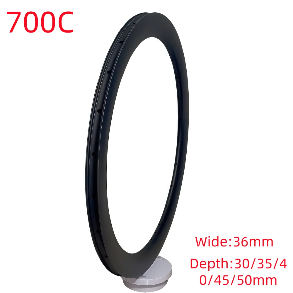 

700C Gravel Bike Carbon Rims 36mm Wide 30/35/40/45/50mm Depth Super Light Tubeless Disc Brake Road Bike Carbon Rims
