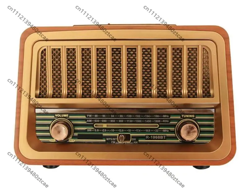 Large Wooden Retro Desktop Multi Band Radio For Elderly FM AM Bluetooth  Card Audio Speaker