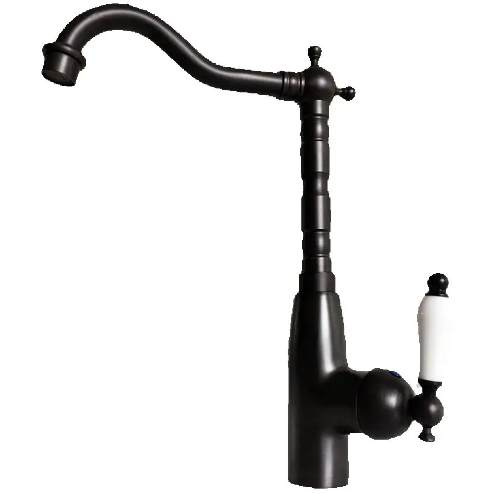 

Black Oil Rubbed Brass Bathroom Swivel Spout Kitchen Sink Faucet Mixer Tap mnf370