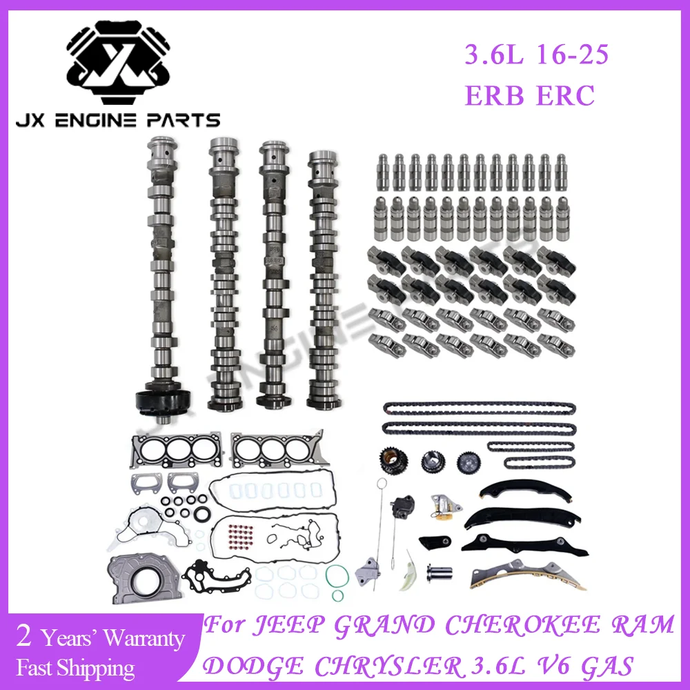 ERC Engine Rebuild Timing Chain Kit Camshaft Lifters Rocker Arms For JEEP 3.6 Grand Cherokee WK Dodge Chrysle Ram 3.6L V6 16-25