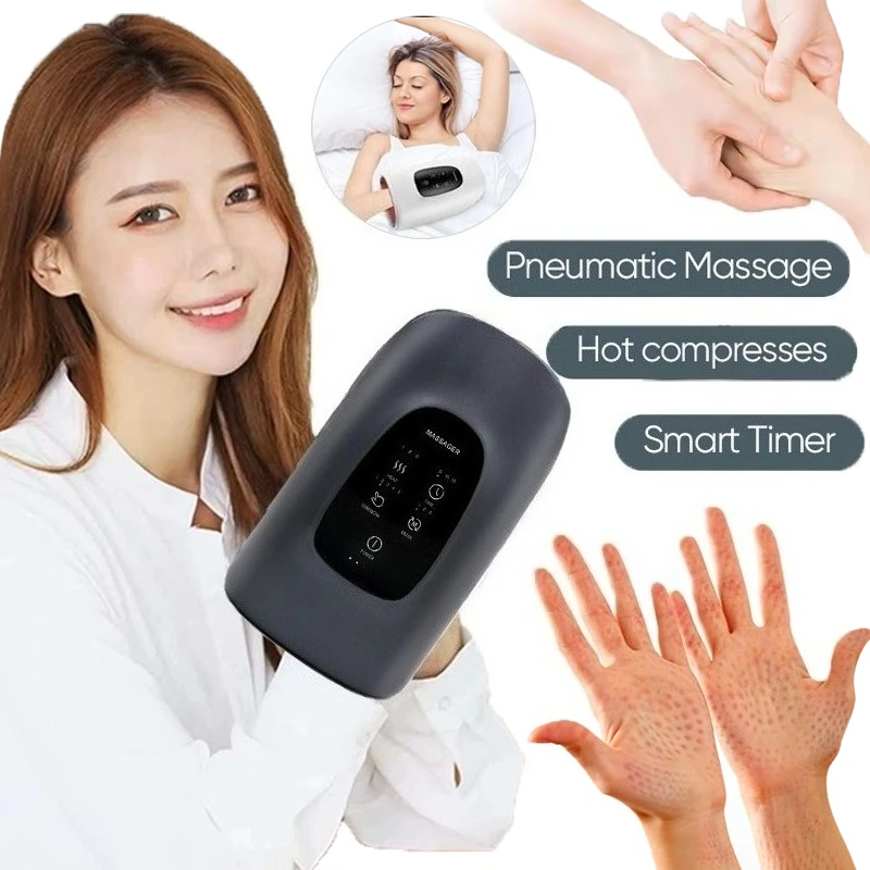 

New 5-level intelligent pneumatic hand massager,3-level hot compress,pressure kneading hand massage,muscle relaxation arthritis