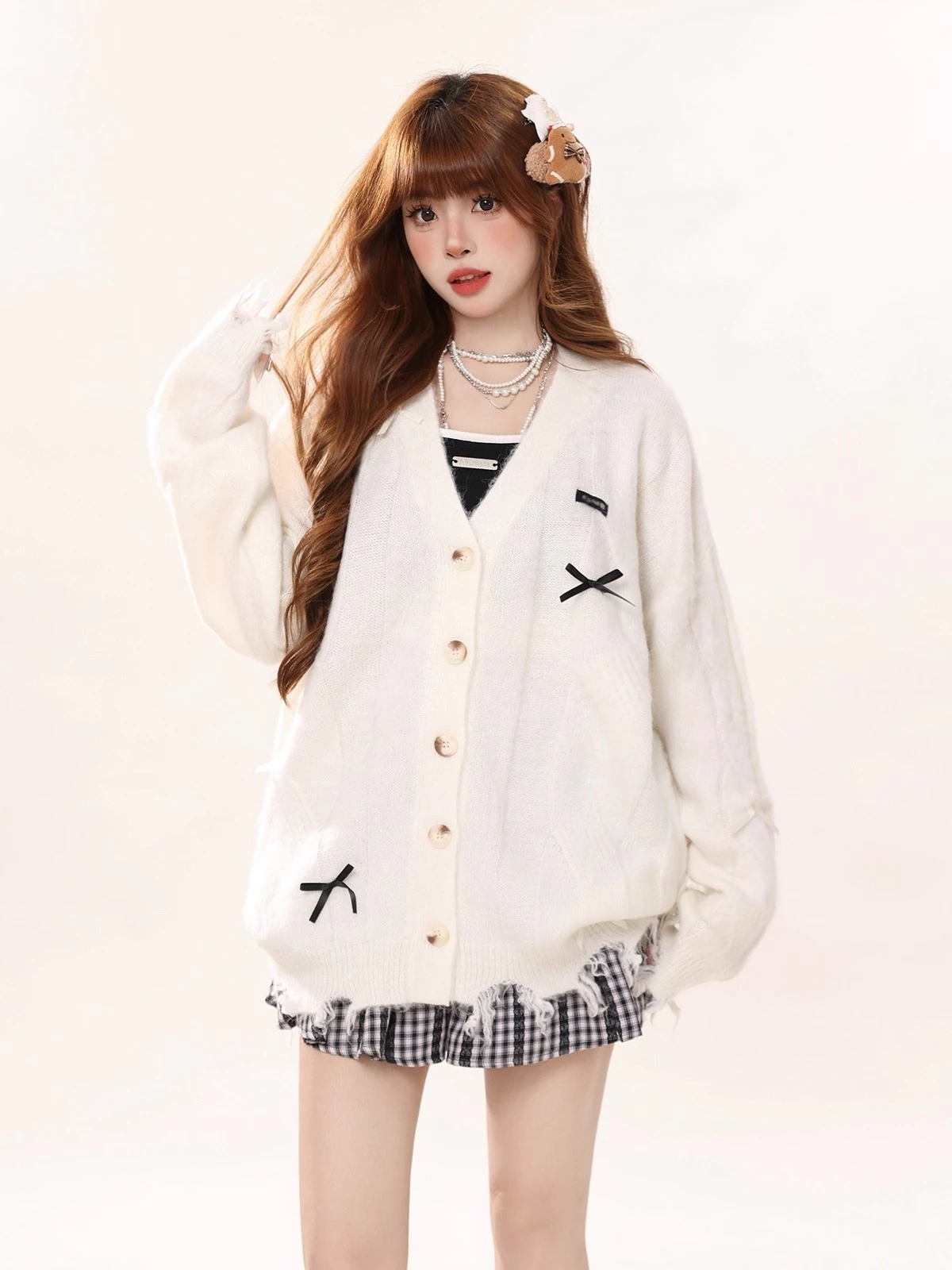 Automne hiver femme mode coréenne mignon manteau doux 2000s pull élégant surdimensionné tricots concepteur esthétique Chic femme nouveau