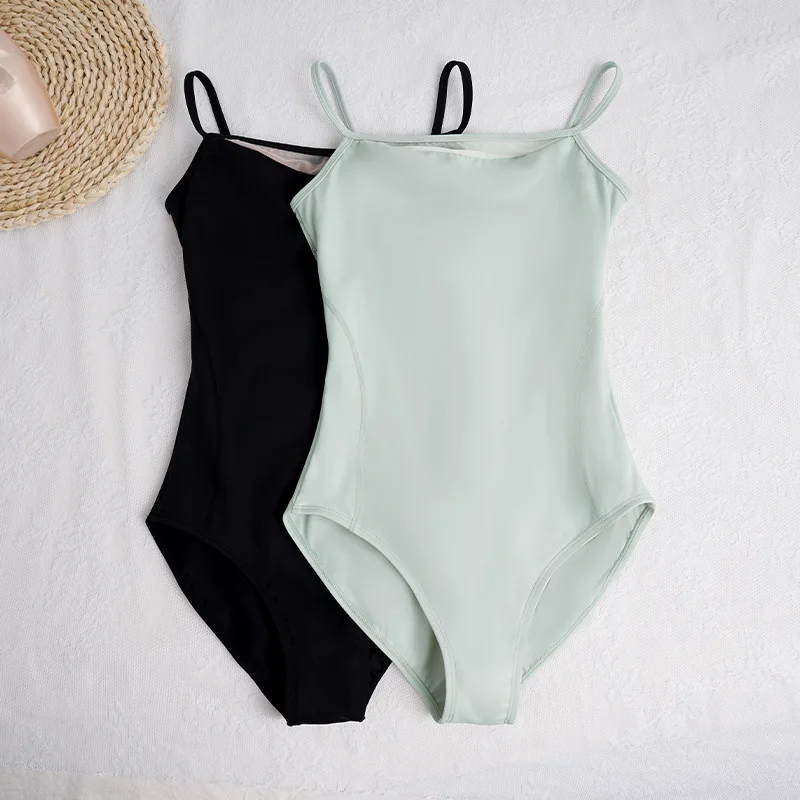 

customized women's adult ballet yoga outdoor training uniform suspender straps cross back basic training gymnastics leotard tutu