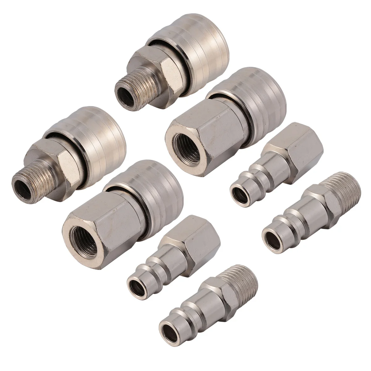 Pneumatic Connector Air Hose Fitting Compressor Coupler High Performance Nickel Plated Anti Rust Quick Release Set Tools