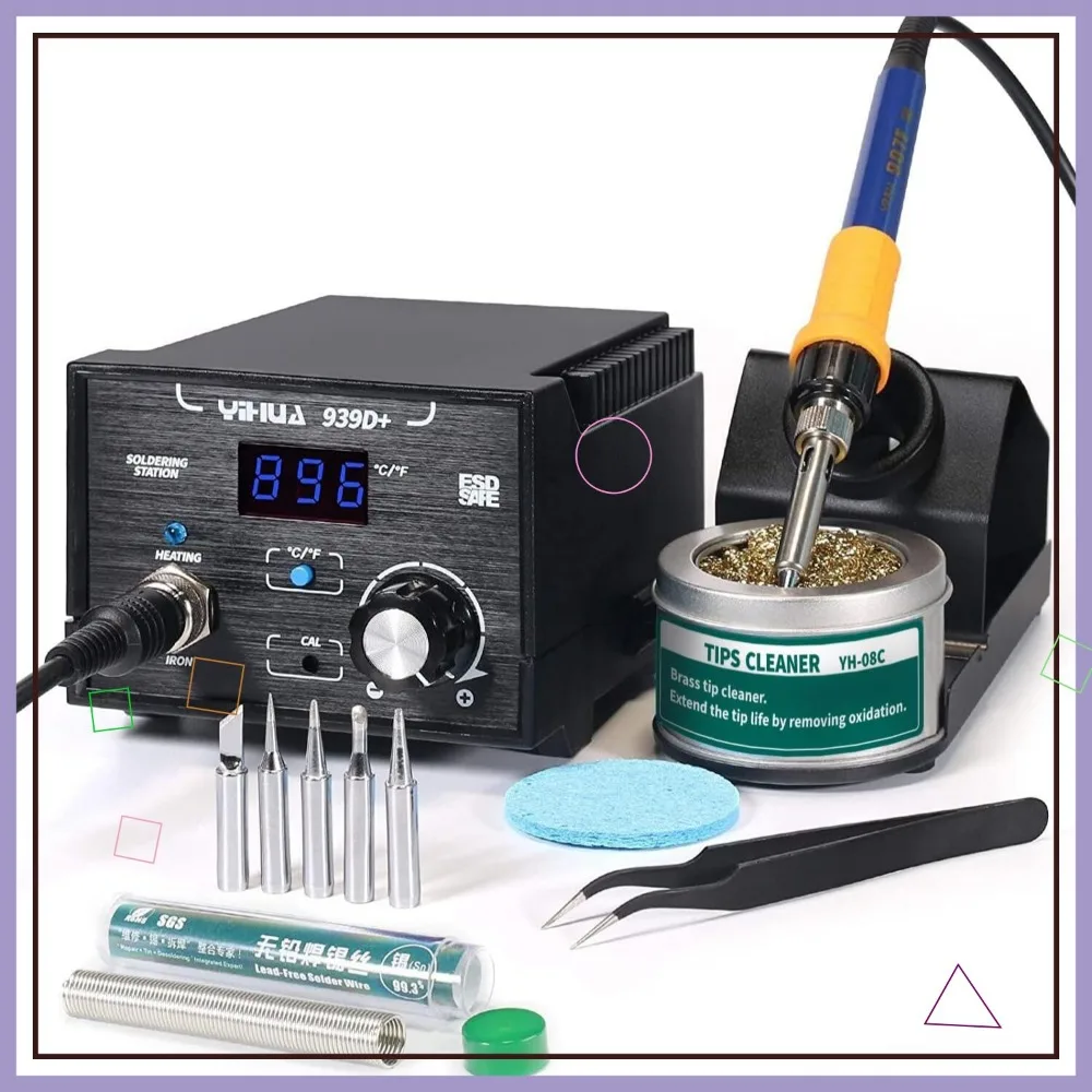 Digital Soldering Station, 75W Equivalent with Precision Heat Control (392°F to 896°F), ESD Safe, Lead Free, °C/°F Display