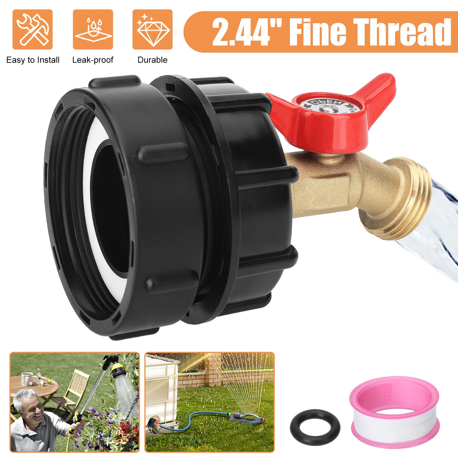 

275-330 Gallon IBC Tote Water Tank Adapter 3/4" Brass Fittings Valve Connector