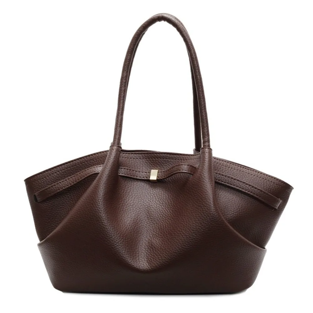 

Luxury French PU Shoulder Bag Solid Color Large Capacity Women Tote Bag PU Leather Commute Underarm Bag Outdoor