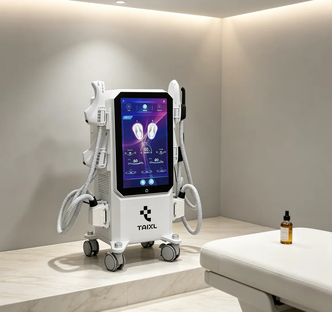 Vertical large screen 4-Handle RF Muscle Body Sculpting Machine  EMS Optional Pelvic Floor Postpartum repair function
