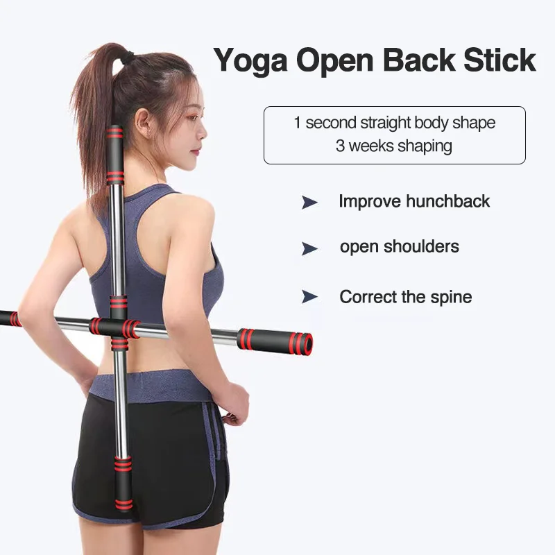 Nowy 2 sztuk 100cm przenośny odpinany piękny tył joga kij wielofunkcyjny Pranayama korekta Hunchback Fitness rzeźbienie Pole