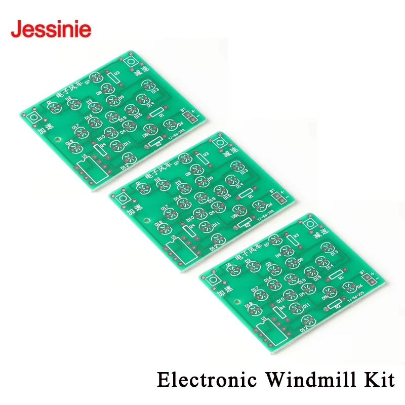 5Pcs/1pc LED Rotating Light Electronic Windmill Kit 51 Microcontroller Electronics Project DIY Training Components