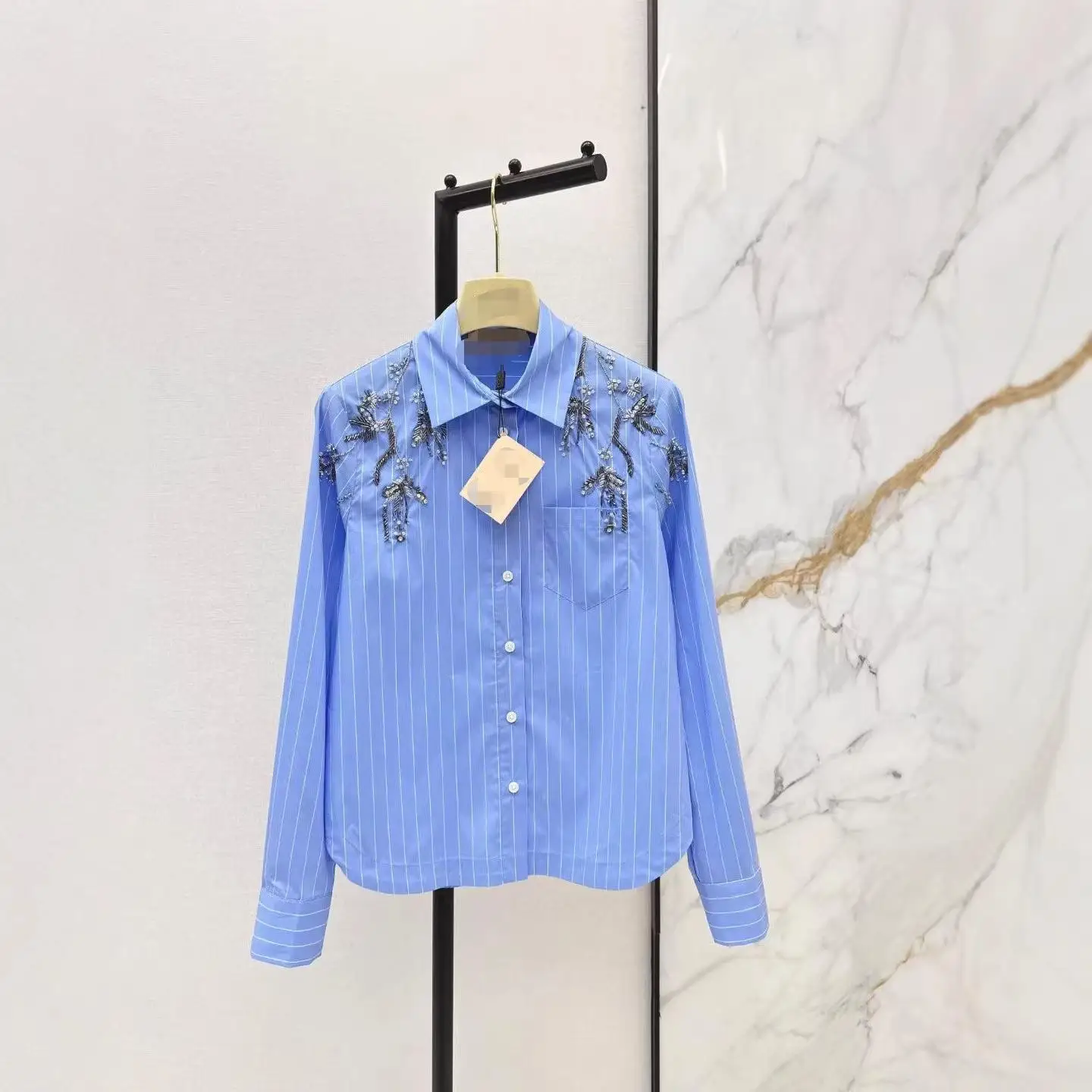 

Faionable Commute Sle Casual irt Pearl Embellied Versatile Autumn Winter New Arrival Women's Premium Quali Long Sle...