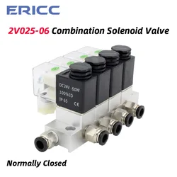 2V025-06 DC12V 24V 220V 110V Pneumatic Solenoid Valve 2 way Normally Closed Air Magnetic Valve Cartridge solenoid valve 2V025-08