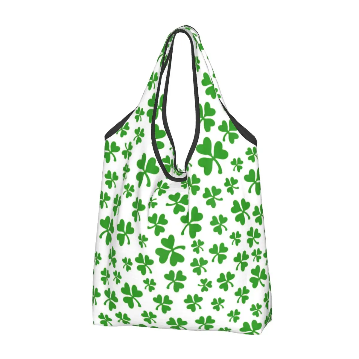 

Многоразовые сумки для покупок ко Дню Святого Патрика с ирландским клевером, складные сумки для продуктов, моющиеся большие сумки-тоут