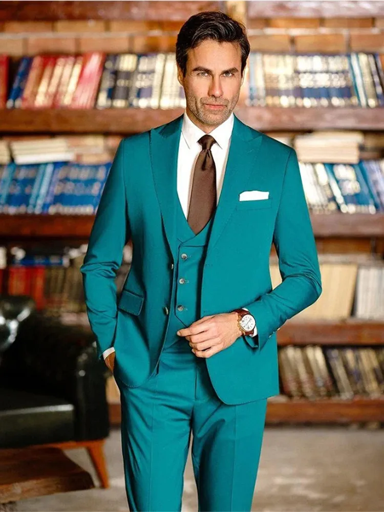 Fashion Single Breasted Men's Suit Three-pieces(Jacket+Pants+Vest) Chic Fashion Casual Party Prom Wedding Set