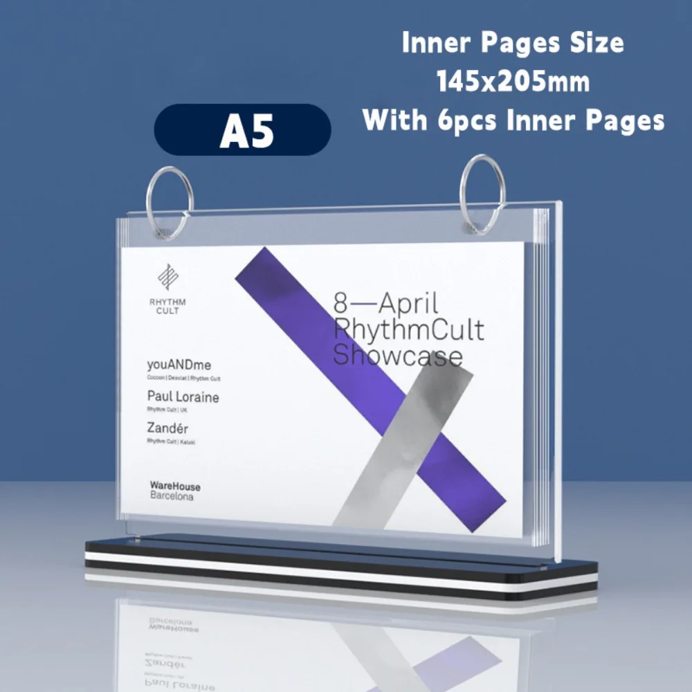 

Акриловая настольная витрина с поворотом страниц, дизайн A4/A5/A6, меню, ценник, стеллаж для выставки товаров, держатель для плакатов с отрывными листами