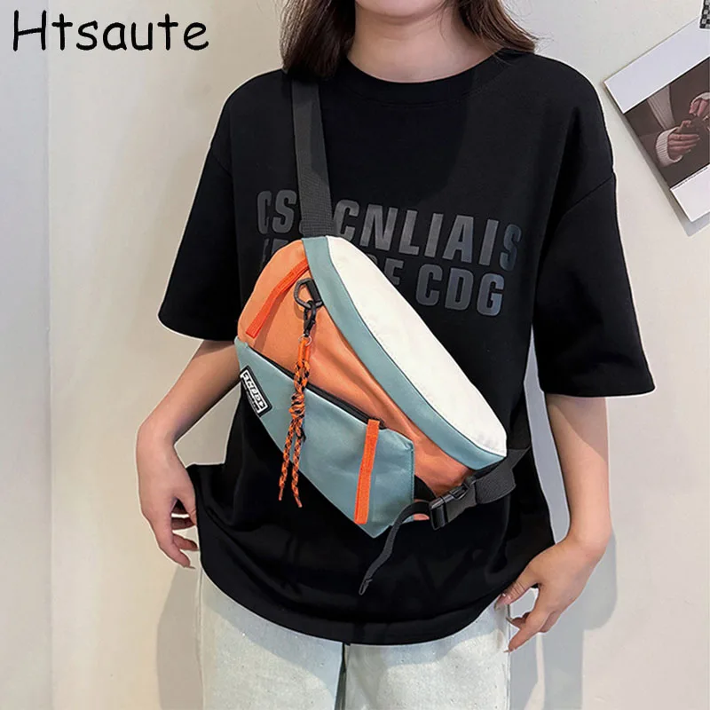

Patchwork Chest Pack For Women Oxford High Quality Shoulder Cross Body Bags Large Capacity Fanny Pack Casual Street Handbags