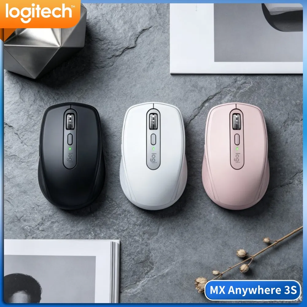 Compact MX Anywhere 3S Mouse - 8K DPI Darkfield, Hyper-Scroll, Silent Click, Ideal For Art Studio & Daily Work