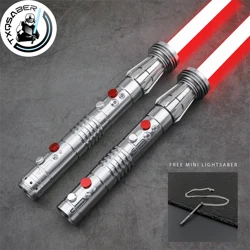 TXQSABER Darth Maul Double Lightsaber Jedi Noe Piexl RGB Light Saber Metal Hilt Smooth Swing Blaster FOC Laser Sword