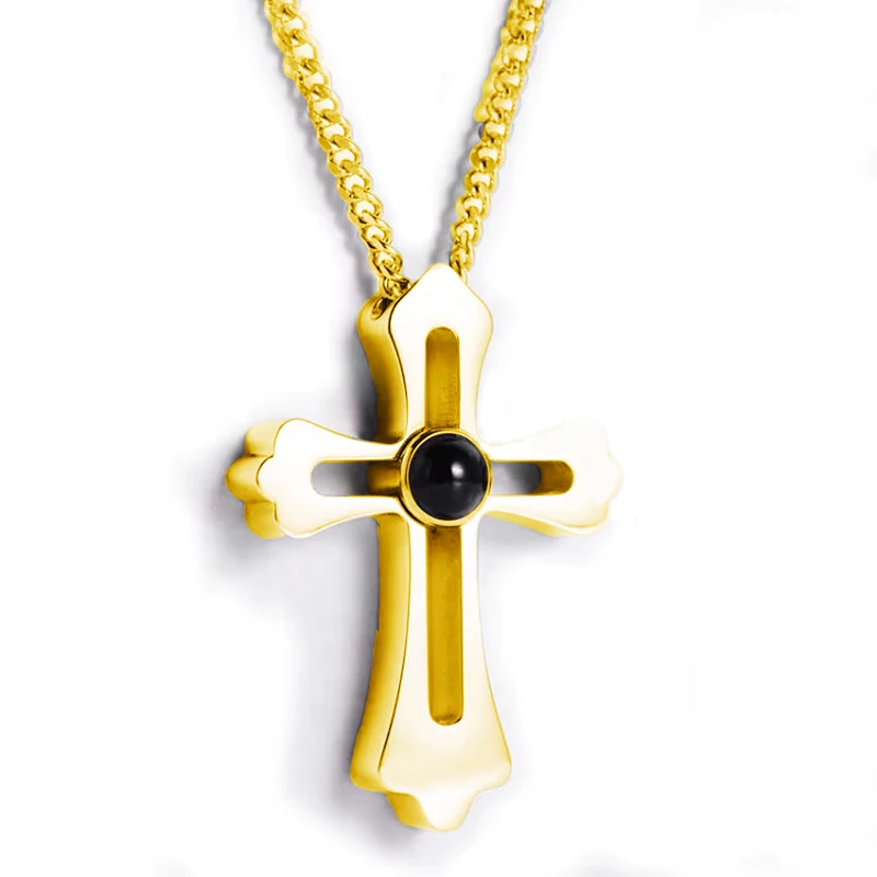 Benutzerdefinierte Foto-Projektions-Halskette mit Foto im Inneren, Kreuz-Anhänger-Projektions-Foto-Halskette für Männer mit Fotoprojektion