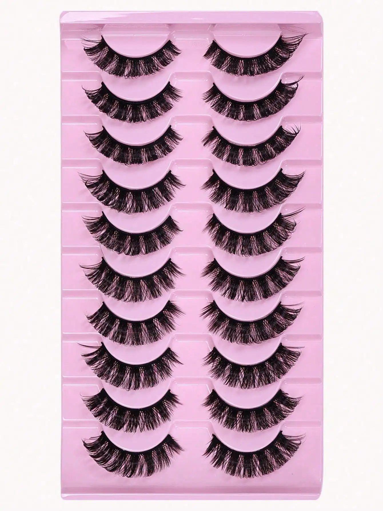 10 Paar flauschige, dicke, künstliche Wimpern, D-Curl, voluminöse Wimpern, natürlicher Look, wiederverwendbar, weiches Augen-Make-up für Frauen – Detail 5