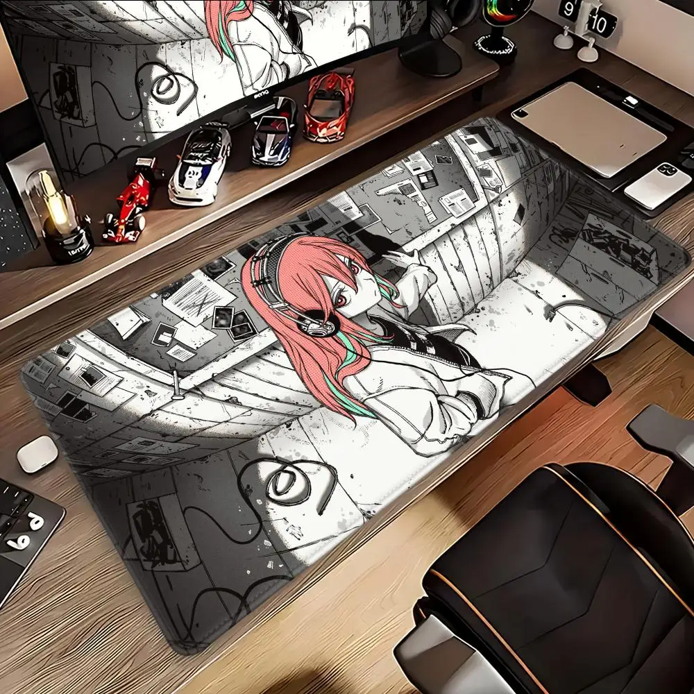 

Anime girl wearing headphones Beautiful patternsOffice Computer Desk Mat Table Keyboard Big Mouse Pad Laptop CushionNonslipDecor