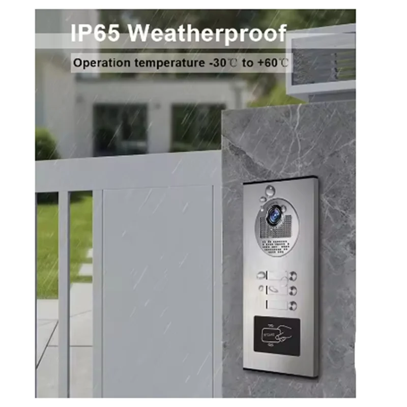 APPLIA-Home Video Door Phone Intercom System 3 Unit For Apartments Residential Doorbells EU Plug