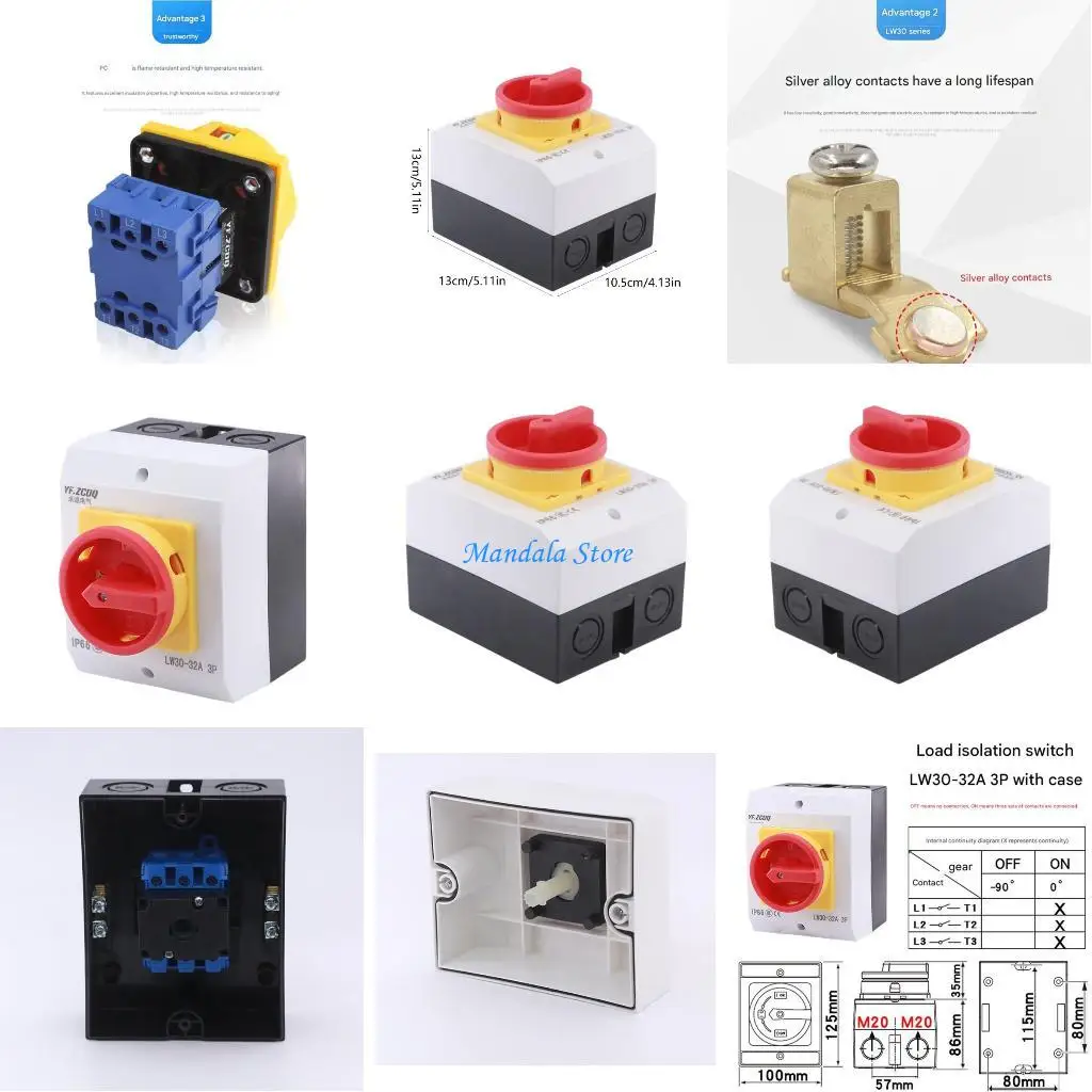 

U2JC Industrial 32Amp 3 Poles Safety Switches Waterproof Housing for Environment Use
