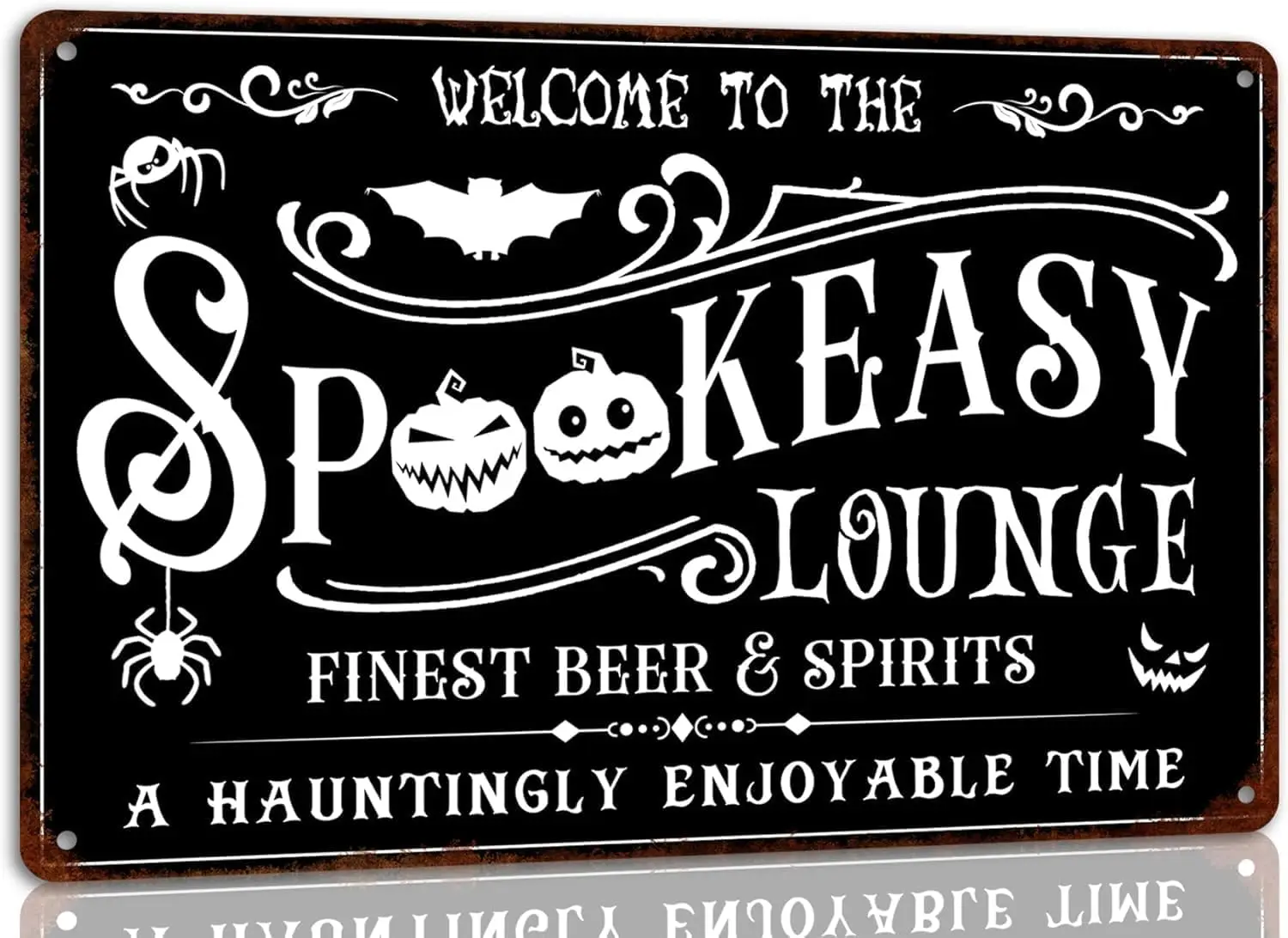 Spookeasy Horror Lounge Metal Aluminum Sign Halloween Indoor Outdoor Decoration Bar Home Kitchen Farmhouse Vintage Wall Decor Re