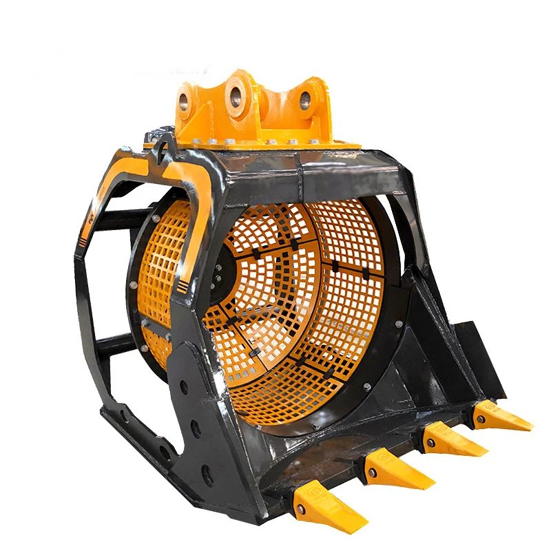 Mini  Bucket Crusher Construction Machine To Grab Waste Steel 360 Degrees Concrete Rock Crusher Bucket for Sale