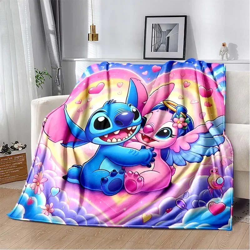 Disney Stitch Custom Blanket Flannel Fluffy Fleece Throw Camping Blankets for Children Sofa Throw Thin Blanket  Fashion Gift