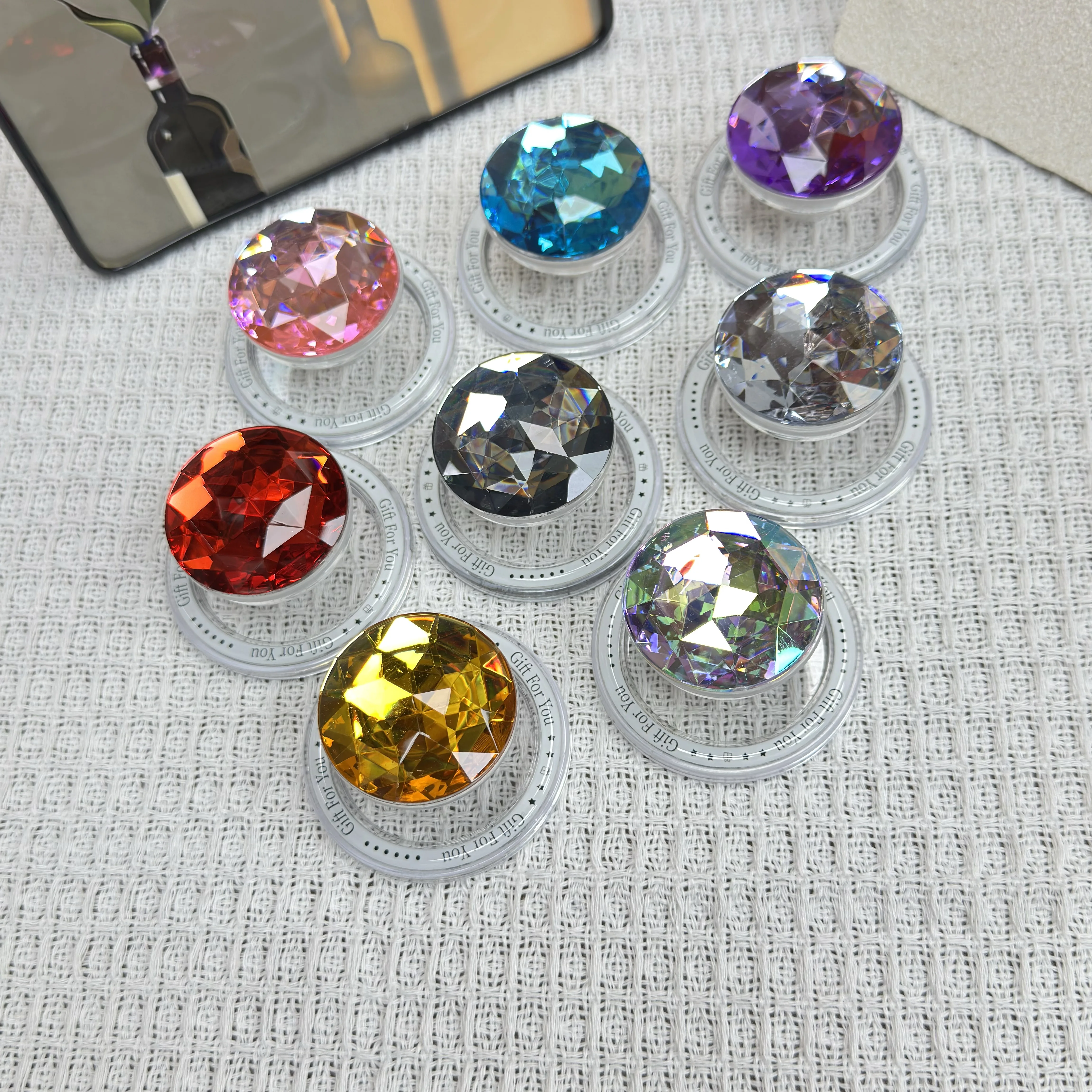 

3D Diamond Sparkle Gemstone Magnetic Phone Case Accessories Phone Stand Luxury Bling Diamond Phone Holder for iPhone Samsung