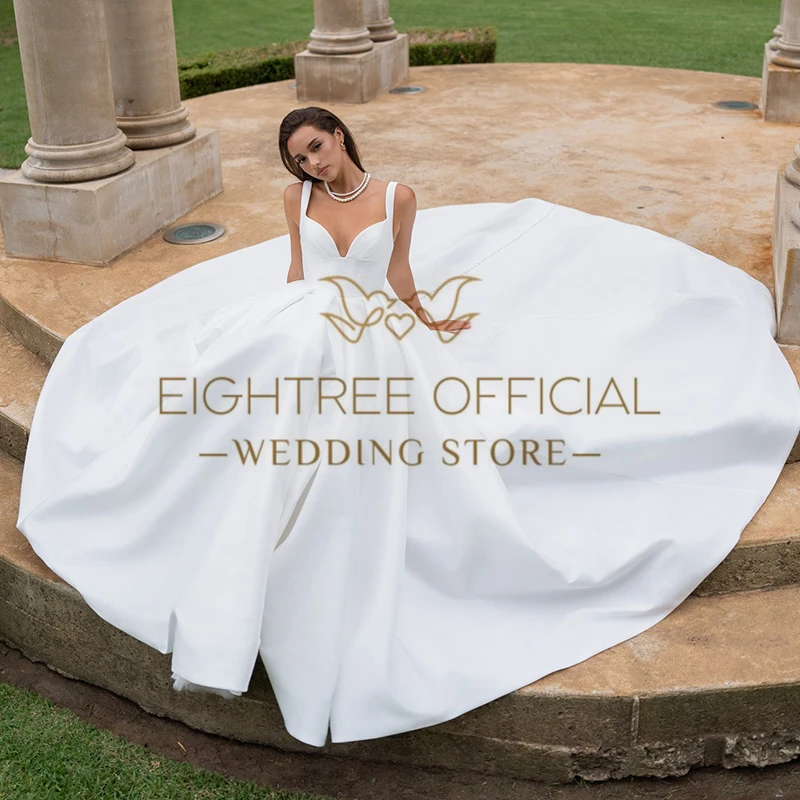 Eightree Elegante Prinzessin A-Linie Brautkleider Schatz Sweep Zug Brautkleid Frauen Hochzeit Ball Prom Kleider Angepasst