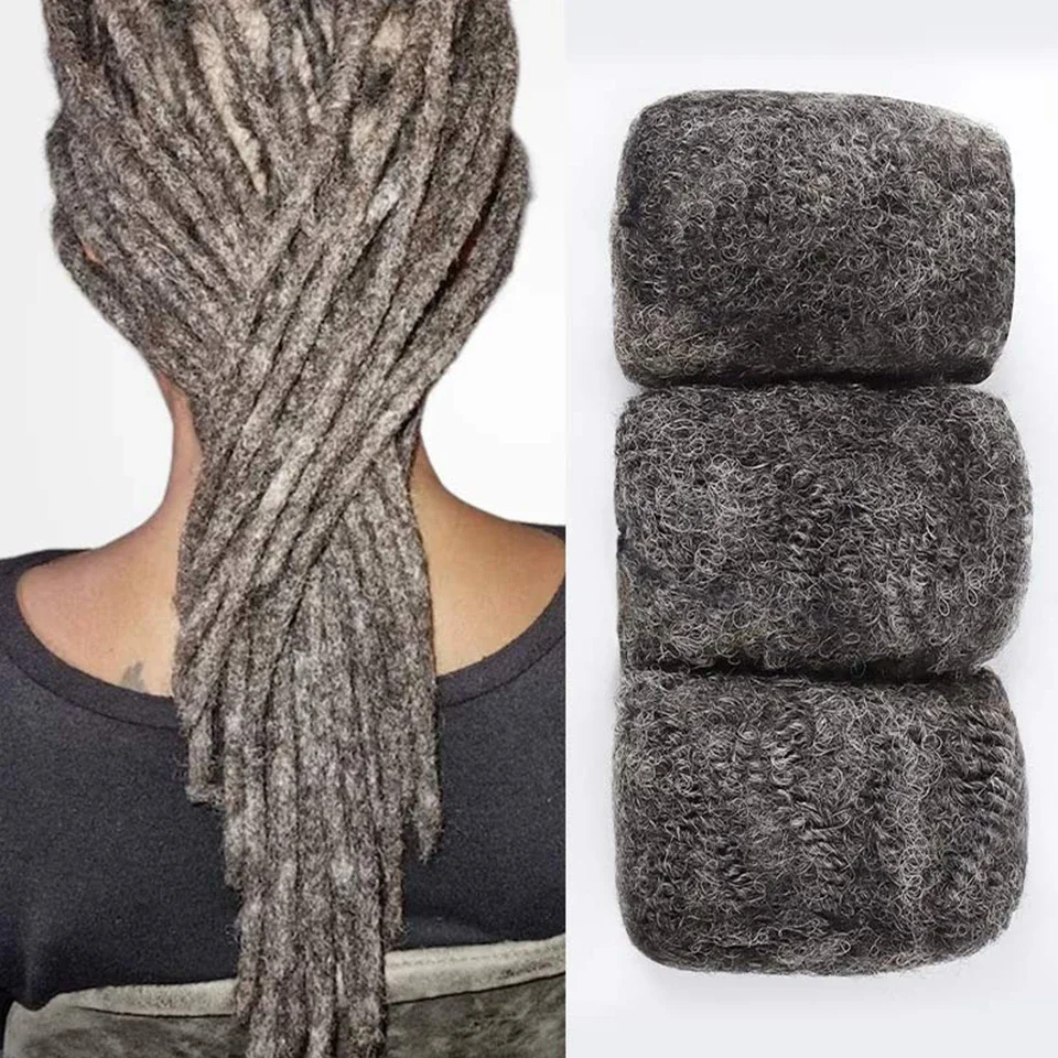 Afro verworrene Masse brasilia nischen Salz Pfeffer graues Remy Haar Remy Bulk Haar kein Aufsatz menschliches Haar zum Flechten Dread lock Haar Rebecca