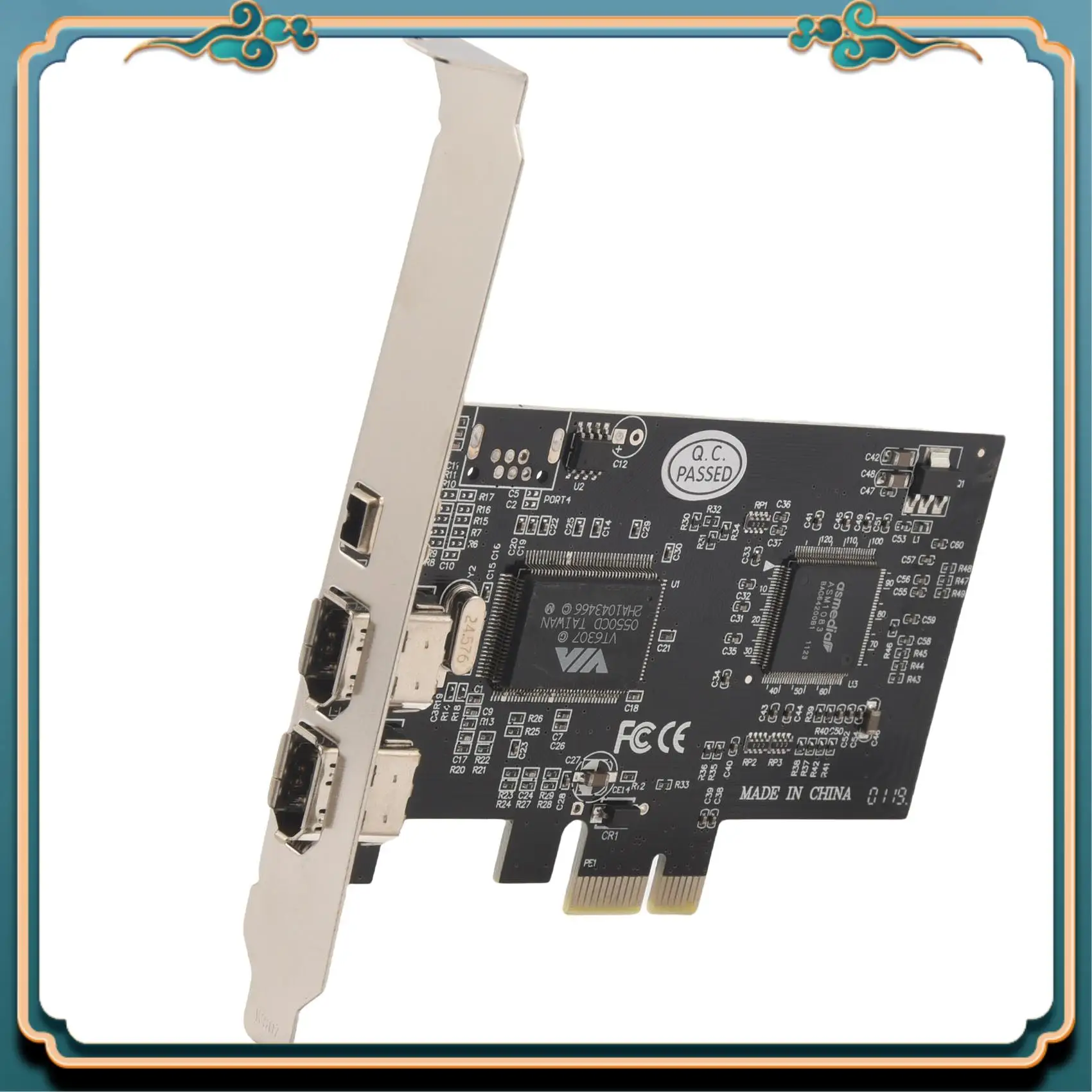 ABJG-PCI Express X1 PCI-E Firewire 1394A IEEE1394 Controller Card 3 Port For Desktop