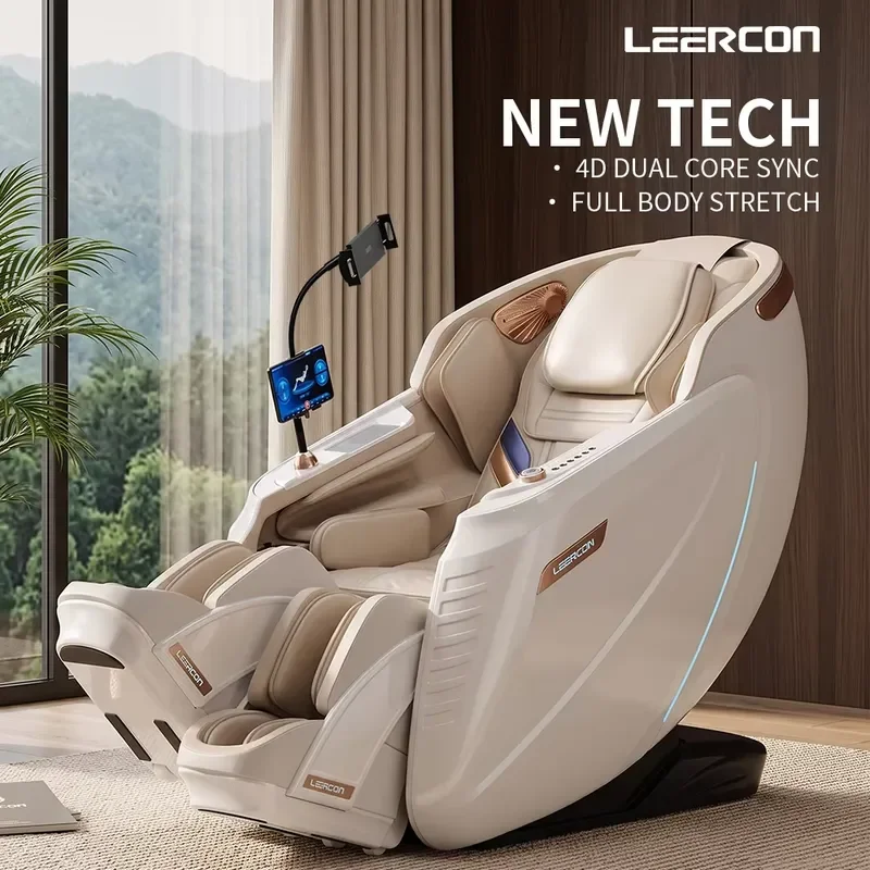 For LEERCON Full Body Massage Chair 4D AI Dual Mechanism Leg Sync Legrest Drive High Business Spec 181 Degree Zero
