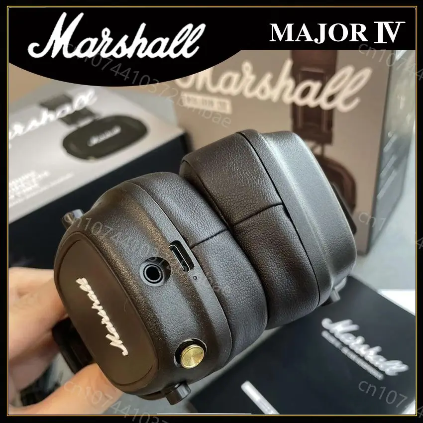 Marshall Major IV 4-Casque Bluetooth sans fil, Écouteurs classiques, Basses profondes, Pliable, Pop Rock, Rétro, Musique, Microphone, Casque